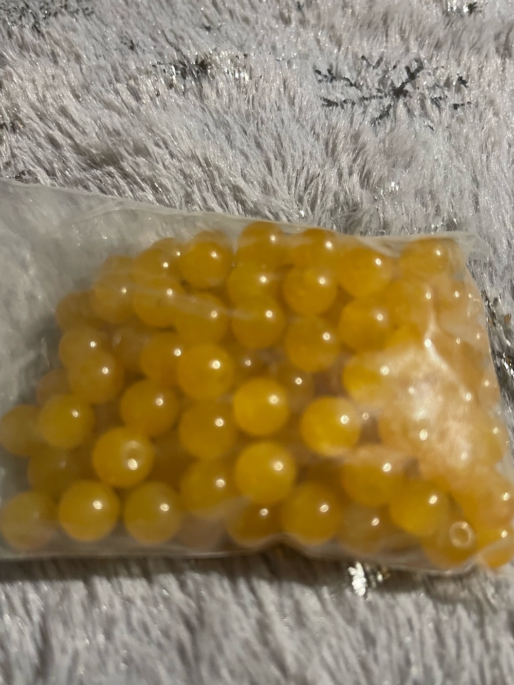 Yellow Round Beads - Pack of Glossy Craft Beads